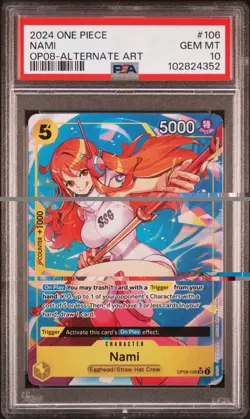 2024 ONE PIECE OP08-TWO LEGENDS ALTERNATE ART #106 NAMI PSA 10 - Image 1