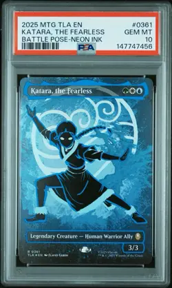 2025 MTG AVATAR: THE LAST AIRBENDER BORDERLESS KATARA THE FEARLESS PSA 10 - Image 1