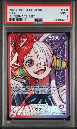 2023 ONE PIECE JAPANESE OP06-WINGS OF THE CAPTAIN ALTERNATE ART #001 UTA PSA 9 - Image 1