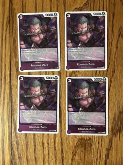 One Piece Card Game Roronoa Zoro OP09-076 R Playset X4! english - Image 1
