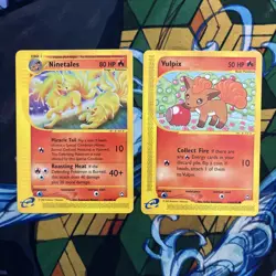 Pokemon Ninetales TCG Aquapolis Card 25/147 Non-holo & Vulpix 116 - Image 1