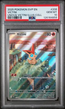 2025 POKEMON SVP EN-SV BLACK STAR PROMO208 VICTINI UNOVA ILLUSTRATION COL PSA 10 - Image 1