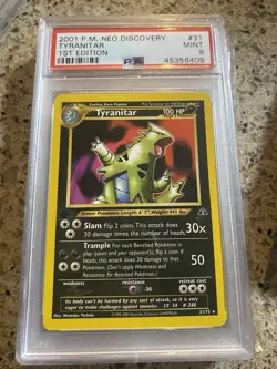 Pokemon Tyranitar 31/75 1st Edition Neo Discovery Vintage PSA 9 - Image 1
