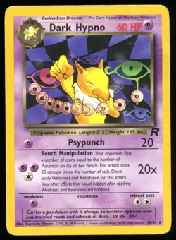 Pokemon Dark Hypno - Team Rocket Set #26/82 - Rare Non 1st Edition MP-fxfl - Image 1
