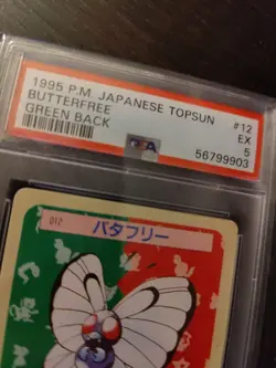 PSA Graded 1995 Pokemon Japanese Topsun Butterfree Green Back EX 5 - Image 3