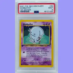 Pokemon 1st Edition Wobbuffet 35/75 Neo Discovery PSA 9 MINT - Image 1