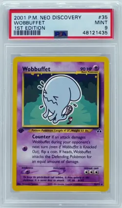 Pokemon 1st Edition Wobbuffet 35/75 Neo Discovery PSA 9 MINT - Image 3