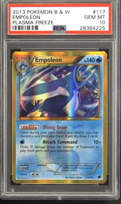 2013 POKEMON B&W PLASMA FREEZE #117 EMPOLEON PSA 10 - Image 1