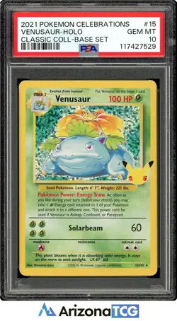 Pokemon 2021 Venusaur 15/102 Celebrations Classic Collection GEM MINT PSA 10 - Image 1