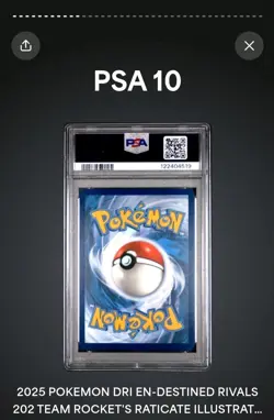 Pokemon TCG DRI EN Destined Rivals 202/182 Team Rocket’s Raticate PSA 10 - Image 2