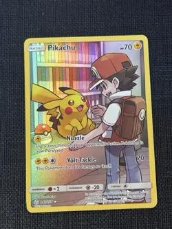 Pokemon Pikachu TCG Full Art Secret Rare Holo - SM Cosmic Eclipse - NM - Image 1