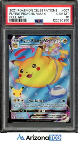 Pokemon 2021 Flying Pikachu VMAX 007/025 Full Art Celebrations GEM MINT PSA 10 - Image 1