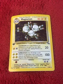1st Edition Magneton 11/62 Fossil Holo Wotc Pokemon Card Hp - Image 1
