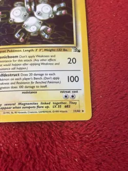 1st Edition Magneton 11/62 Fossil Holo Wotc Pokemon Card Hp - Image 4