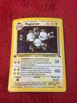 1st Edition Magneton 11/62 Fossil Holo Wotc Pokemon Card Hp - Image 5