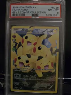 Pokemon TCG Cards Pikachu RC29/RC32 Generations Full Art Holo PSA 8 NM-MT - Image 1