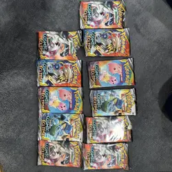 EMPTY Pokemon Sun & Moon Cosmic Eclipse Pack Sleeve Complete Set of 11 Art Set - Image 1