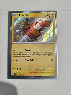 Pokemon Pikachu TCG Holo Shiny Rare Card Paldean Fates 131/091 NM/M - Image 1