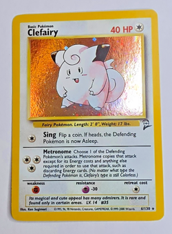 1999 Pokemon Game Clefairy 6/130 Holo Base Set 2 WOTC Wizards Rare Vintage - Image 1