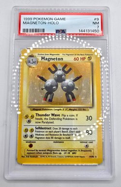 1999 Pokemon Ulimited Base Set Magneton 9 Holo WOTC Near Mint NM Fresh PSA 7 - Image 1