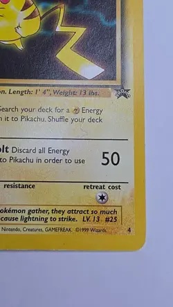 Pikachu #4 - 1999 WB Kids Black Star Promo Non-Holo Rare - Pokemon TCG - Image 3