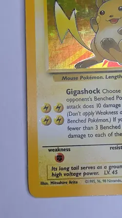 Raichu 14/62 Holo Rare Base Set Pokemon Card WOTC 1999 Vintage - Image 2