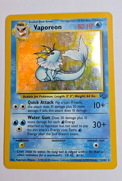 Vaporeon 12/64 Holo Rare Jungle Pokemon Unlimited Holo - Image 1