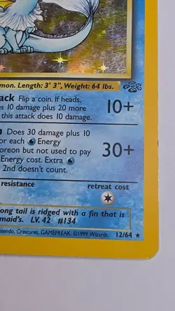 Vaporeon 12/64 Holo Rare Jungle Pokemon Unlimited Holo - Image 3
