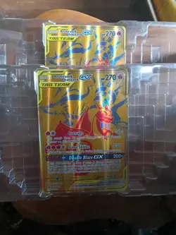 (1) Oversized Reshiram & Charizard GX Tag Team Promo SM247 Pokemon Near mint - Image 1