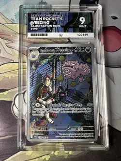 ACE 9 Pokemon TGC Team Rockets Weezing 199/182 Destined Rivals Matching Label - Image 1