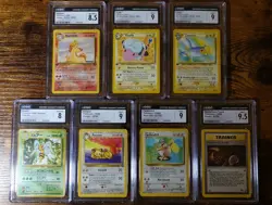 CGC Slab Lot of 7 CGC 9, 1st Edition, WOTC, Vintage Pokemon Cards Graded - Image 1