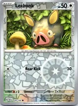 Lechonk 126/142 Common Stellar Crown Pokemon Reverse Holo NM - Image 1