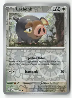 Lechonk 154/198 Common Scarlet & Violet Pokemon Reverse Holo Near Mint - Image 1