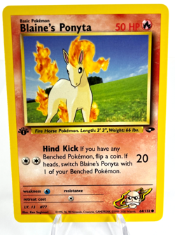 1st Edition Blaine's Ponyta 64/132 - Gym Challenge - Common - Pokemon - NM - Image 1