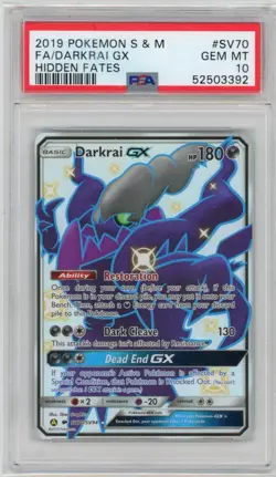 Pokemon TCG Hidden Fates - Darkrai GX SV70/SV94 Gem Mint PSA 10 - Image 1