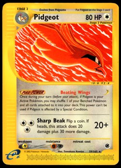 Pidgeot 59/165 Expedition Non-Holo Rare MP Pokemon TCG - Image 1