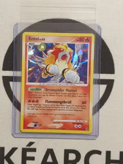 Pokemon Karte Entei Lv.43 4/132 Cracked Ice Holo Deutsch Ratselhafte Wunder NM - Image 1