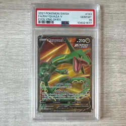 The Pokemon Company 2021 Evolving Skies Rayquaza V 193/203 Full Art Holo PSA 10 - Image 1