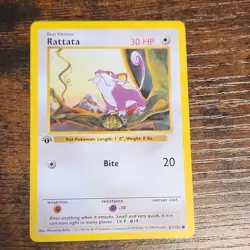 Wizards Rattata 1st Edition Base Set Shadowless 61/102 30 English - Image 1
