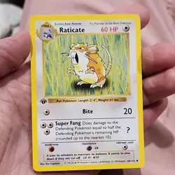 Wizards of the Coast Raticate 1st Edition Base Set 40/102 60 HP English - Image 1
