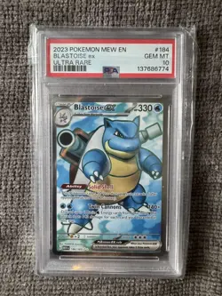 Blastoise Ex Ultra Rare Pokemon Mew En-151 184/165 PSA 10 - Image 1