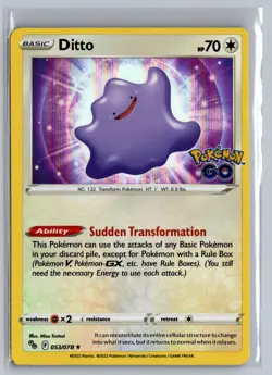 Ditto 053/078 Holo Rare Pokemon GO Pokemon Holo Near Mint - Image 1
