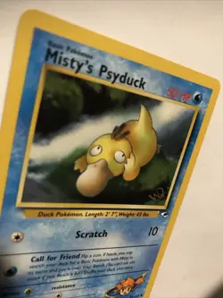 Misty's Psyduck W Gold Stamp Promo Top Deck Magazine English Pokemon Card - Image 2