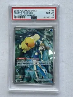 Pokemon TCG Misty's Psyduck 193/182 Destined Rivals Illustration Rare PSA 8 - Image 1