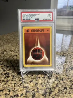 Pokemon PSA 9 1st Edition Base Fighting Energy - Image 1