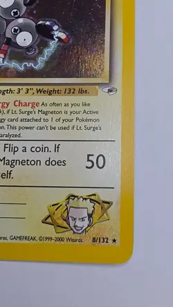 Pokemon TCG Lt. Surge's Magneton Gym Heroes 8/132 Holo Unlimited Rare - Image 3
