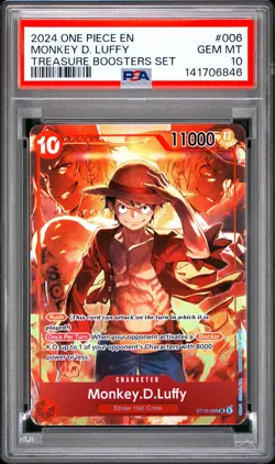 Monkey D. Luffy PSA10 2024 One Piece Promos Treasure Boosters Set #006 - Image 1