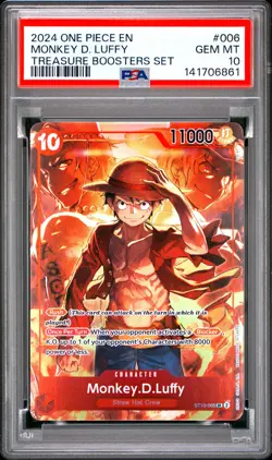 Monkey D. Luffy PSA10 2024 One Piece Promos Treasure Boosters Set #006 - Image 1