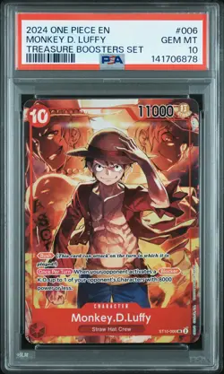 Monkey D. Luffy PSA10 2024 One Piece Promos Treasure Boosters Set #006 - Image 1