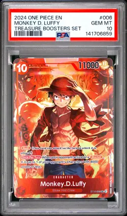 Monkey D. Luffy PSA10 2024 One Piece Promos Treasure Boosters Set #006 - Image 1